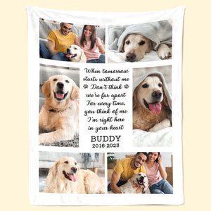 Custom Photo I'm Right Here In Your Heart - Memorial Personalized Custom Blanket - Sympathy Gift For Pet Owners, Pet Lovers