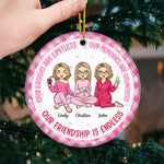 I Wear Pink For My Bestie - Bestie Personalized Custom Ornament - Ceramic Round Shaped - Christmas Gift For Best Friends, BFF, Sisters