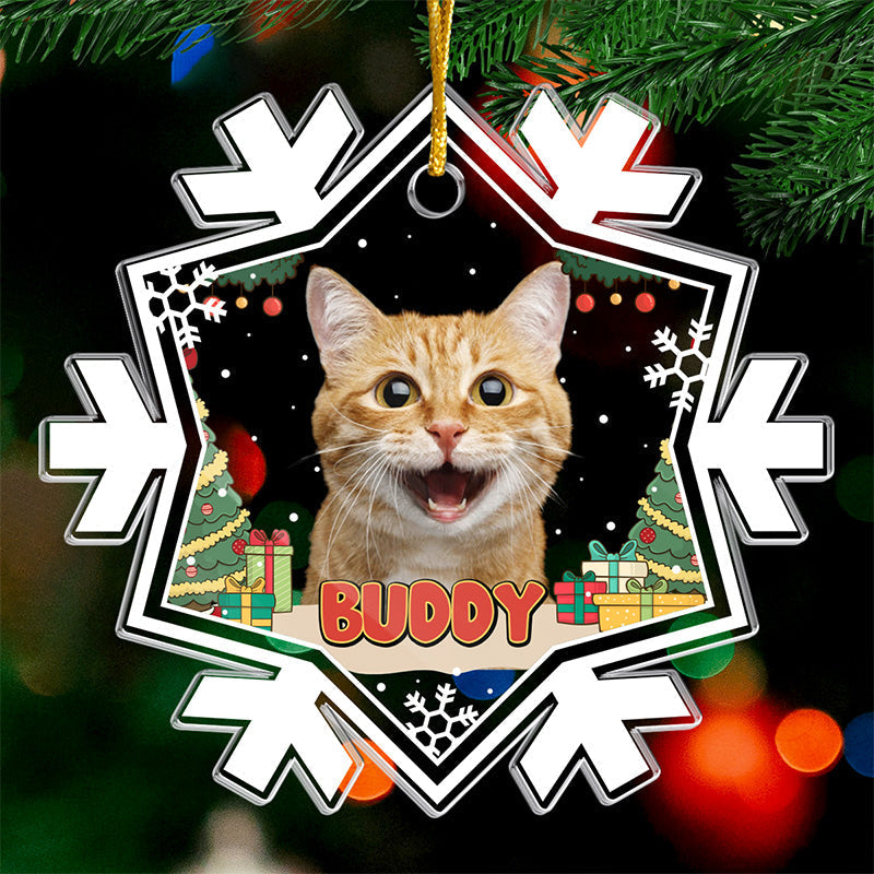 Custom Photo I'm The Nice Cat - Dog & Cat Personalized Custom Ornament - Acrylic Custom Shaped - Christmas Gift For Pet Owners, Pet Lovers