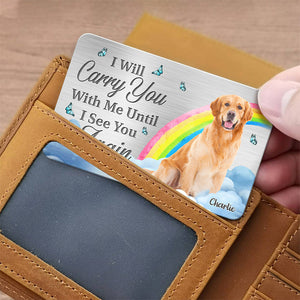 Custom Photo My Best Friend Has Four Paws - Memorial Personalized Custom Aluminum Wallet Card - Sympathy Gift For Pet Owners, Pet Lovers