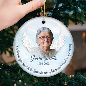 Custom Photo You'll Always Be My Missing Piece - Memorial Personalized Custom Ornament - Ceramic Round Shaped - Christmas Gift, Sympathy Gift For Family Members