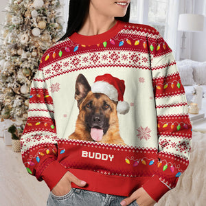 Custom Photo Pet Is Your Best Friend - Dog & Cat Personalized Custom Ugly Sweatshirt - Unisex Wool Jumper - Christmas Gift For Pet Owners, Pet Lovers