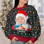 Custom Photo Disorderly But Dazzling - Family Personalized Custom Ugly Sweatshirt - Unisex Wool Jumper - Christmas Gift For Family Members