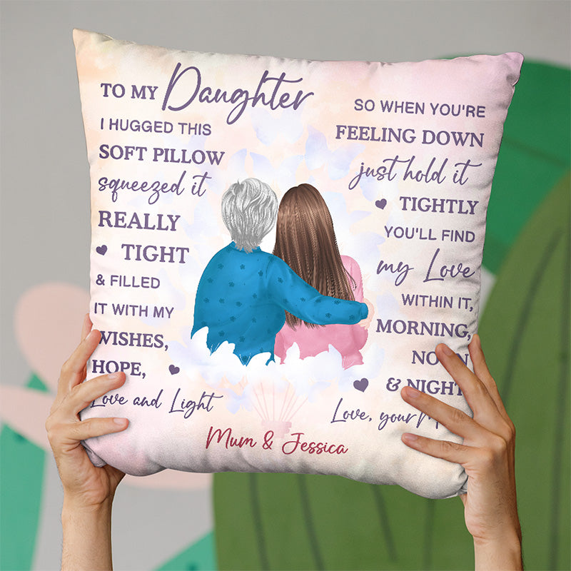 My Wishes Hope Love And Light - Family Personalized Custom Pillow - Birthday Gift From Mom