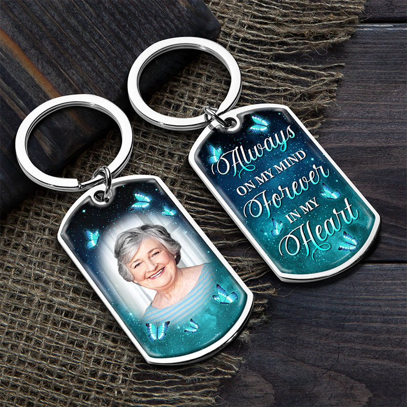 J Always on My Mind, Forever in My Heart - Personalized Keychain - 1 Item - PawfectHouses.com