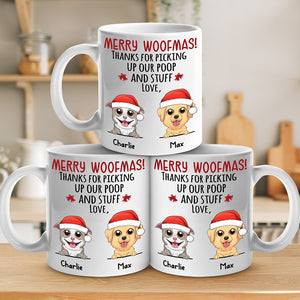 Thanks For Picking Up Our Stuff Love - Dog Personalized Custom Mug - Christmas Gift For Pet Owners, Pet Lovers