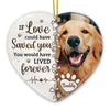 Custom Photo A Heartbeat At My Feet - Memorial Personalized Custom Ornament - Ceramic Heart Shaped - Christmas Gift, Sympathy Gift For Pet Owners, Pet Lovers