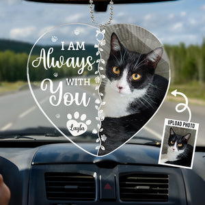 Custom Photo Once By My Side Forever In My Heart - Memorial Personalized Custom Car Ornament - Acrylic Custom Shaped - Sympathy Gift For Pet Owners, Pet Lovers