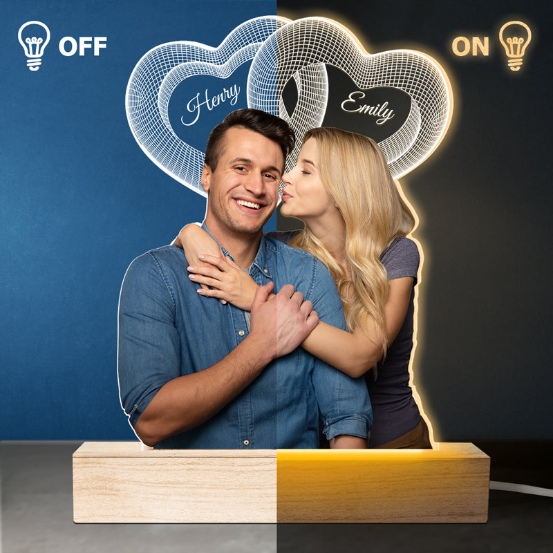 Custom Photo I Still Totally Want You To The End - Couple Personalized Custom Shaped 3D LED Light - Upload Photo Gift For Husband Wife, Anniversary
