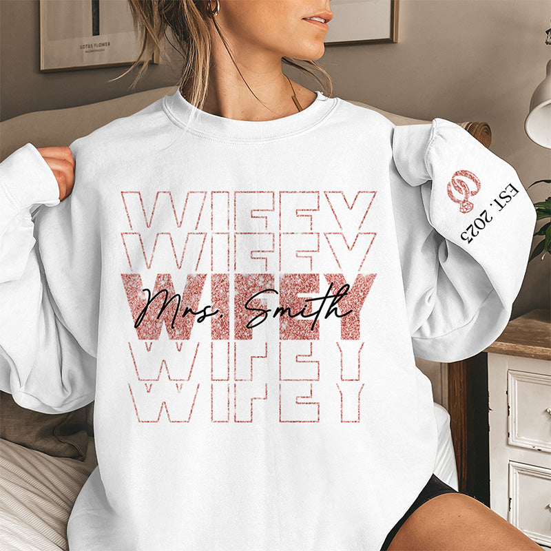 Ensemble, c'est mon endroit préféré - Sweat-shirt unisexe personnalisé pour couple avec motif sur la manche - Cadeau pour mari et femme, anniversaire