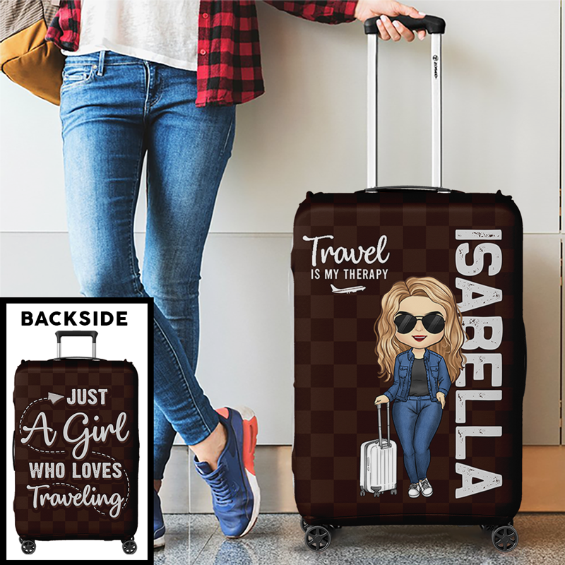 Personalized Custom Luggage Cover - Gift For Traveling Lovers, Travel Essentials For Women, Luggage Covers For Suitcase, Vacation Must Haves, Travel Gifts For Women, Honeymoon Essentials