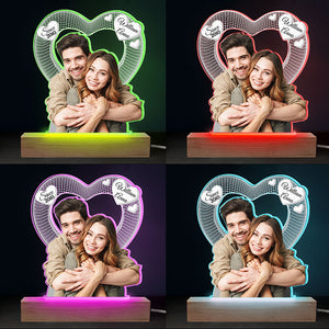 Custom Photo I Love You - Couple Personalized Custom Shaped 3D LED Light - Upload Photo Gift For Husband Wife, Anniversary