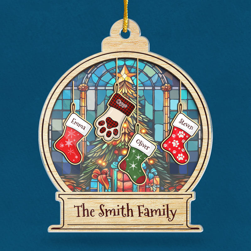Christmas Is All About Family - Family Personalized Custom Ornament - Acrylic Snow Globe Shaped - Christmas Gift For Family Members