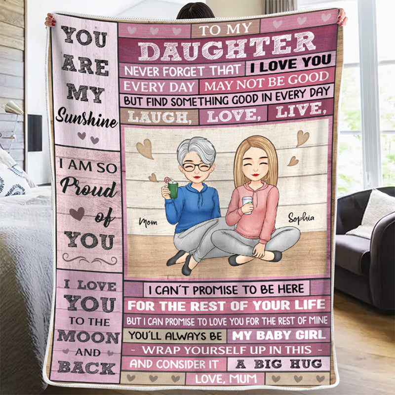 To My Beautiful Daughter - Family Personalized Custom Blanket - Christmas Gift From Mom