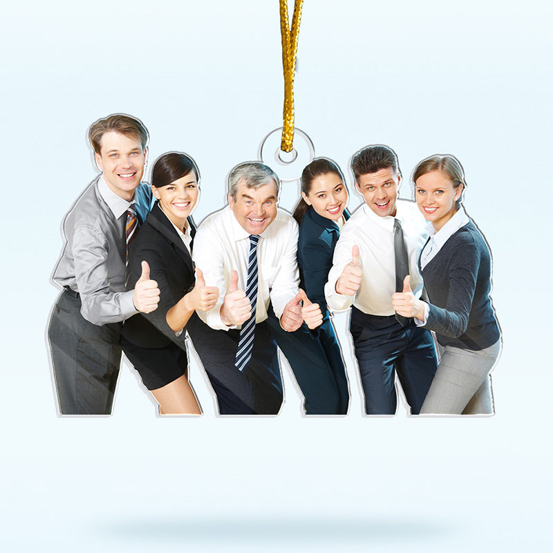 Custom Photo Teamwork Makes The Dream Work - Coworker Personalized Custom Ornament - Acrylic Custom Shaped - Christmas Gift For Coworkers, Work Friends, Colleagues