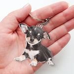 Custom Photo My Furry Friend Is My Holiday Cheer - Dog & Cat Personalized Custom Shaped Acrylic Keychain - Gift For Pet Owners, Pet Lovers
