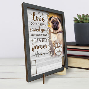 Custom Photo Time Spent With Pets Is Never Wasted - Memorial Personalized Custom Pet Loss Sign, Collar Frame With Stand - Sympathy Gift, Gift For Pet Owners, Pet Lovers