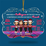 Work Made Us Colleagues - Coworker Personalized Custom Ornament - Acrylic Benelux Shaped - Christmas Gift For Coworkers, Work Friends, Colleagues