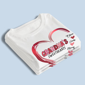 Les amoureux de grand-mère - T-shirt, sweat à capuche et sweat-shirt unisexe personnalisé pour la famille - Cadeau pour grand-mère