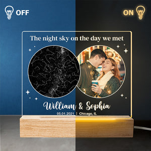 Custom Photo Under This Sky Our Forever Began - Couple Personalized Custom Shaped 3D LED Light - Gift For Husband Wife, Anniversary