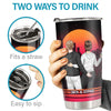 All Because Two People Swiped Right - Couple Personalized Custom Tumbler - Gift For Husband Wife, Anniversary
