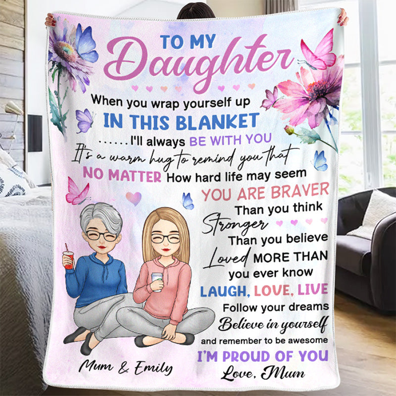 To My Little Girl - Family Personalized Custom Blanket - Christmas Gift From Mom