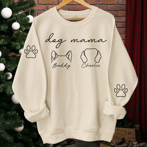 Fur Mama Ever - Dog & Cat Personalized Custom Unisex Sweatshirt With Design On Sleeve - Gift For Pet Owners, Pet Lovers