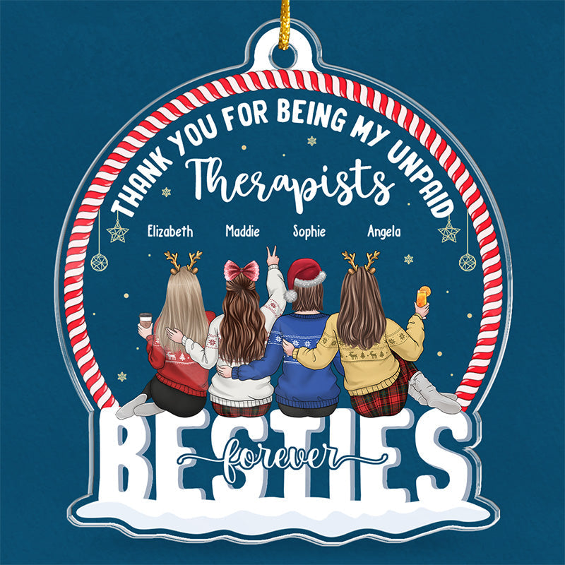 You're Worth Every Mile Between Us - Bestie Personalized Custom Ornament - Acrylic Snow Globe Shaped - Christmas Gift For Best Friends, BFF, Sisters