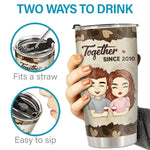 Congrats On Being My Husband You Lucky Bastard - Couple Personalized Custom Tumbler - Gift For Husband Wife, Anniversary