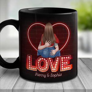Kiss Me Like I've Never Been Kissed Before - Couple Personalized Custom Black Mug - Gift For Husband Wife, Anniversary
