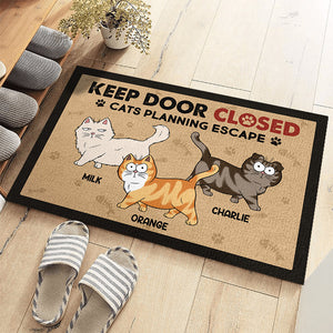 Keep Door Closed Cats Planning Escape - Cat Personalized Custom Decorative Mat - Gift For Pet Owners, Pet Lovers