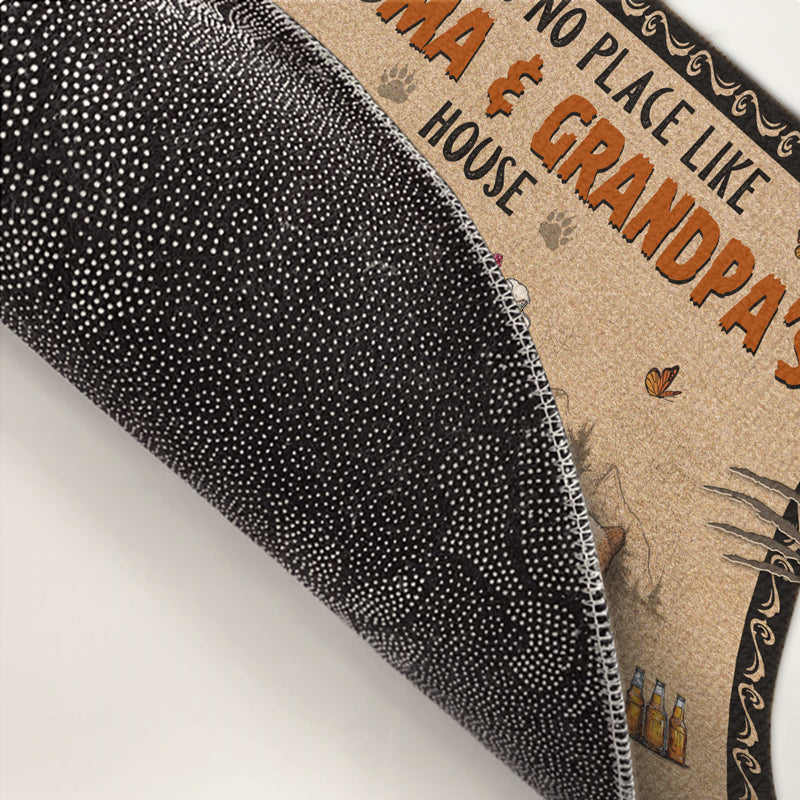 There's No Place Like Home - Family Personalized Custom Home Decor Decorative Mat - House Warming Gift, Gift For Grandpa, Grandma