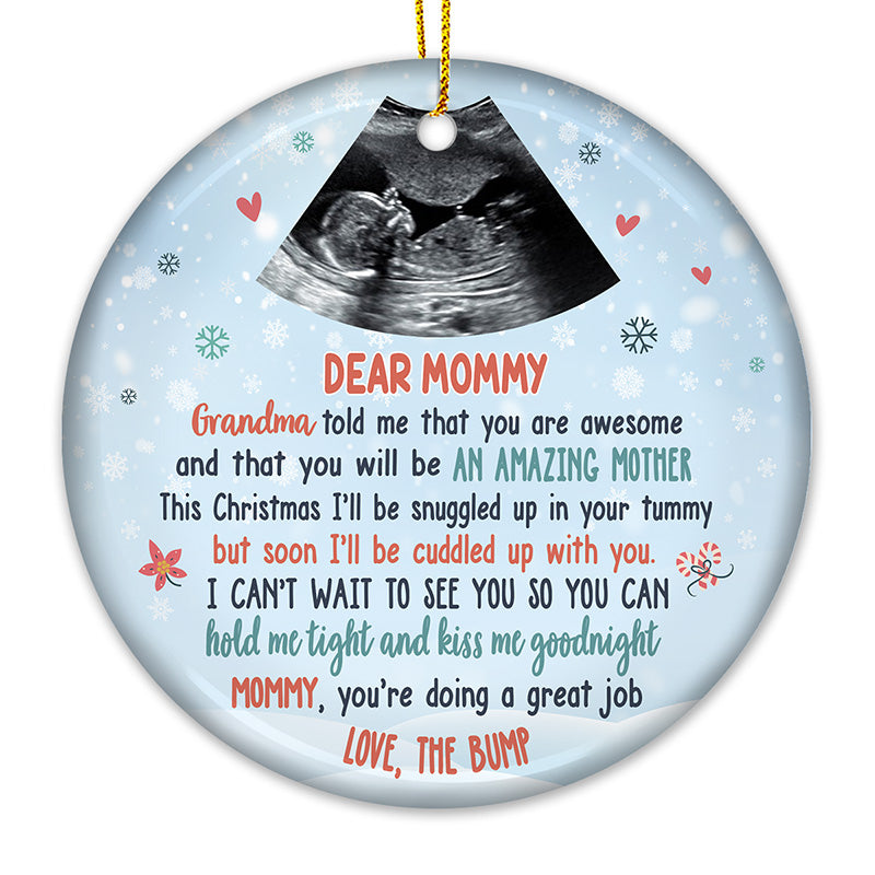 Custom Photo You Will Be An Amazing Mother - Family Personalized Custom Ornament - Ceramic Round Shaped - Christmas Gift For First Mom