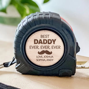 The Best Papa Ever - Family Personalized Custom Tape Measure - Father's Day, Birthday Gift For Dad, Grandpa