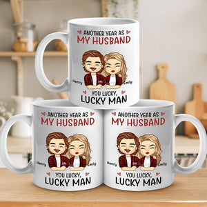 Another Year As My Boyfriend - Couple Personalized Custom Mug - Gift For Husband Wife, Anniversary