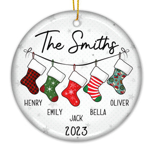 It's The Most Beautiful Time Of The Year - Family Personalized Custom Ornament - Ceramic Round Shaped - Christmas Gift For Family Members