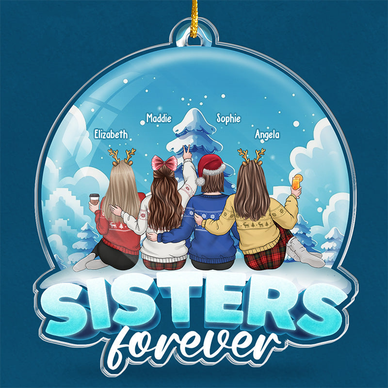 Because Of You I Laugh A Little Harder - Bestie Personalized Custom Ornament - Acrylic Custom Shaped - Christmas Gift For Best Friends, BFF, Sisters