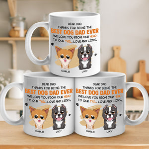 Love You From Head To Tail - Dog Personalized Custom Mug - Gift For Pet Owners, Pet Lovers