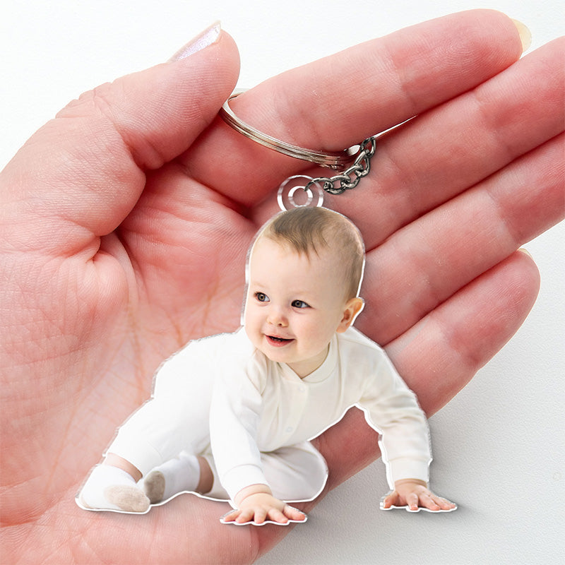 Porte-clés personnalisé en acrylique avec photo « Dans tes bras, c'est mon endroit préféré » pour couple, décoration de voiture, cadeau pour mari et femme, anniversaire