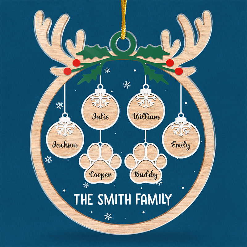 Family Love Grows Warmer At Christmas - Family Personalized Custom Ornament - Acrylic Custom Shaped - Christmas Gift For Family Members