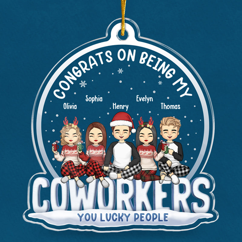 Friends, Lucky People - Bestie Personalized Custom Ornament - Acrylic Custom Shaped - Christmas Gift For Best Friends, BFF, Sisters, Coworkers