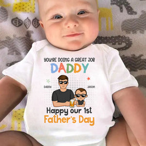 You're Born To Be A Dad - Family Personalized Custom Baby Onesie - Father's Day, Baby Shower Gift, Gift For First Dad