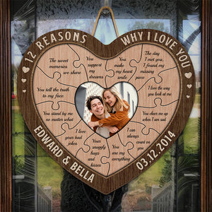 Custom Photo I Love Your Bad Jokes - Couple Personalized Custom Heart Shaped Home Decor Wood Sign - House Warming Gift For Husband Wife, Anniversary
