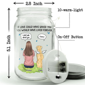 My Heart Was Not Ready To Lose You - Memorial Personalized Custom Mason Jar Light - Sympathy Gift For Pet Owners, Pet Lovers