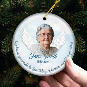 Custom Photo You'll Always Be My Missing Piece - Memorial Personalized Custom Ornament - Ceramic Round Shaped - Christmas Gift, Sympathy Gift For Family Members