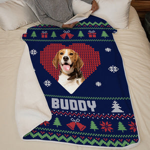 Custom Photo Christmas Love Has Four Paws - Dog & Cat Personalized Custom Blanket - Christmas Gift For Pet Owners, Pet Lovers