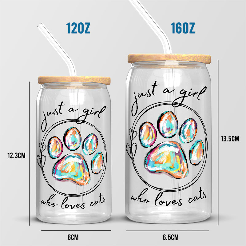 True Love Has Four Paws - Dog & Cat Personalized Custom Glass Cup, Iced Coffee Cup - Gift For Pet Owners, Pet Lovers
