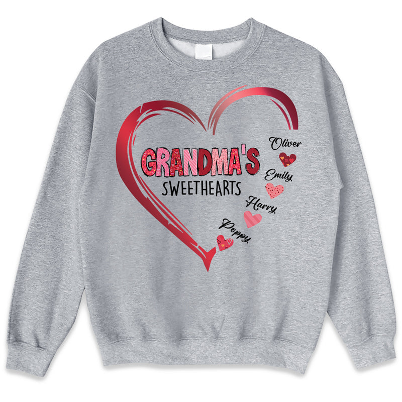 Grandma's Sweethearts - Family Personalized Custom Unisex T-shirt, Hoodie, Sweatshirt - Gift For Grandma