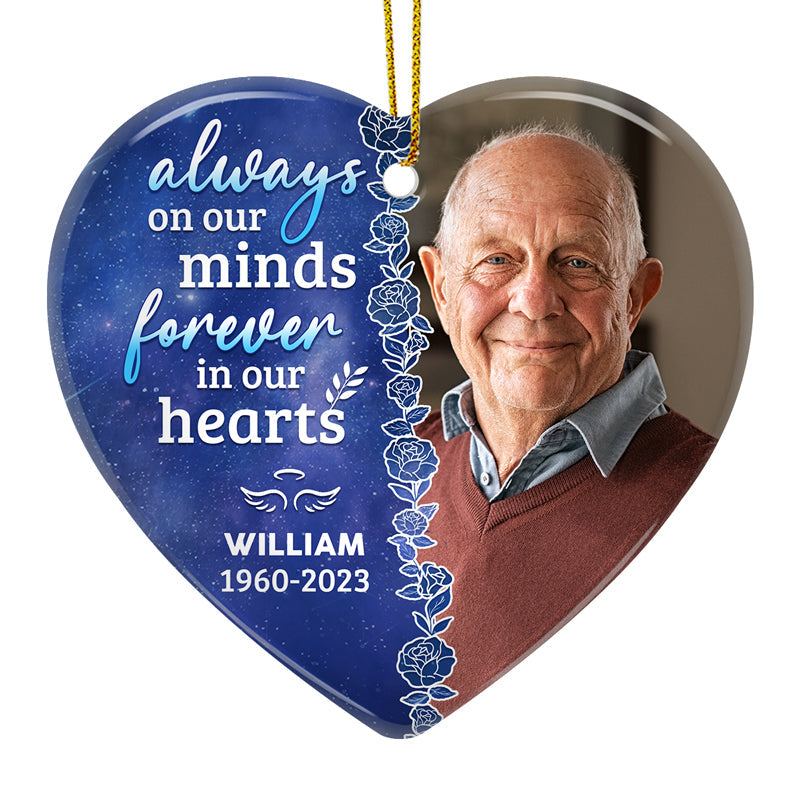 Custom Photo Not A Day Goes By That You‚re Not Missed - Memorial Personalized Custom Ornament - Ceramic Heart Shaped - Christmas Gift, Sympathy Gift For Family Members