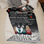 A Hug From Heaven - Memorial Personalized Custom Blanket - Christmas Gift, Sympathy Gift For Family Members